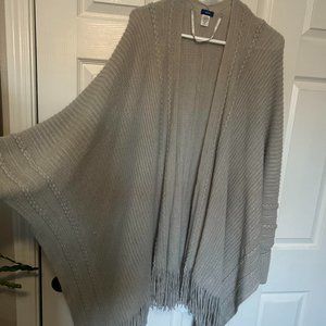 Batwing sweater with fringe